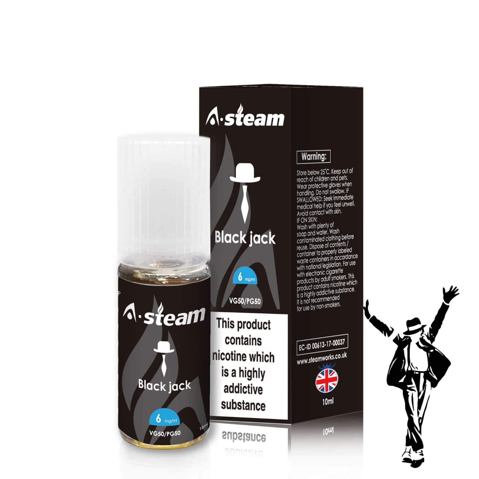 Black Jack 10ml E-Liquid By A Steam BOX of 10