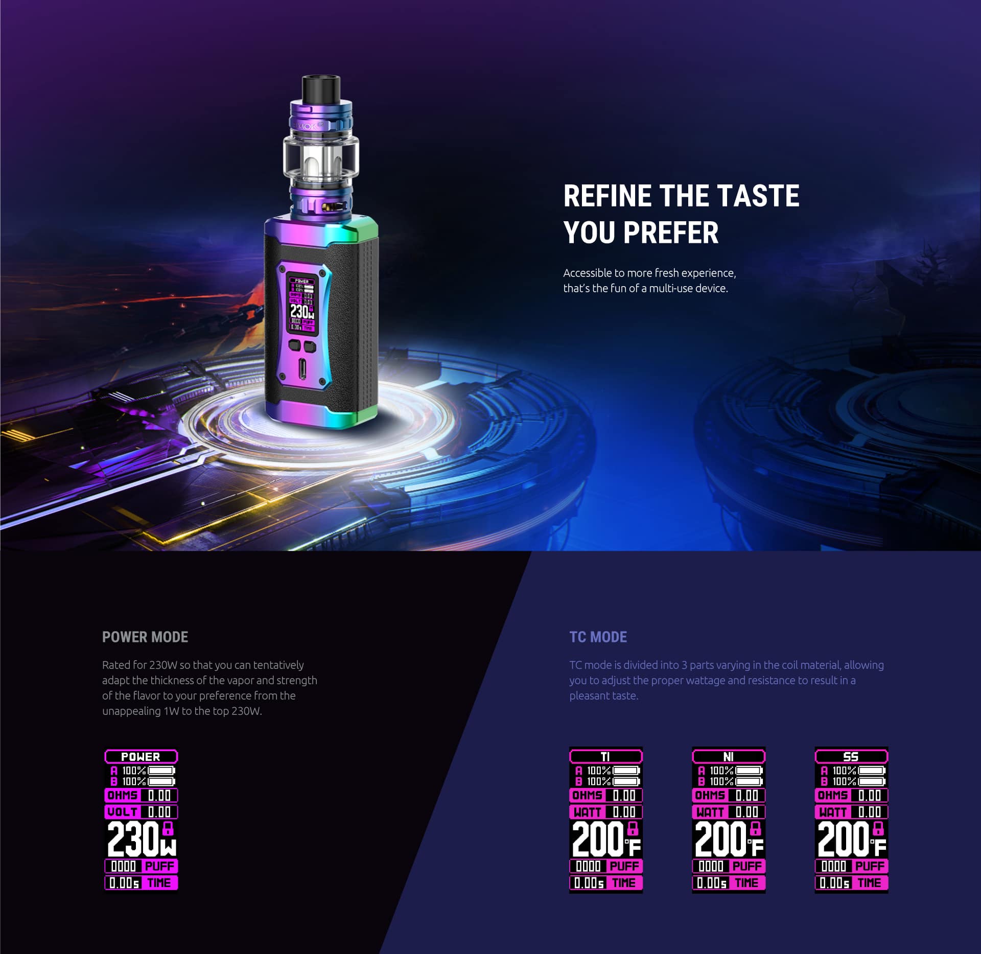 smok morph 2 kit power mode