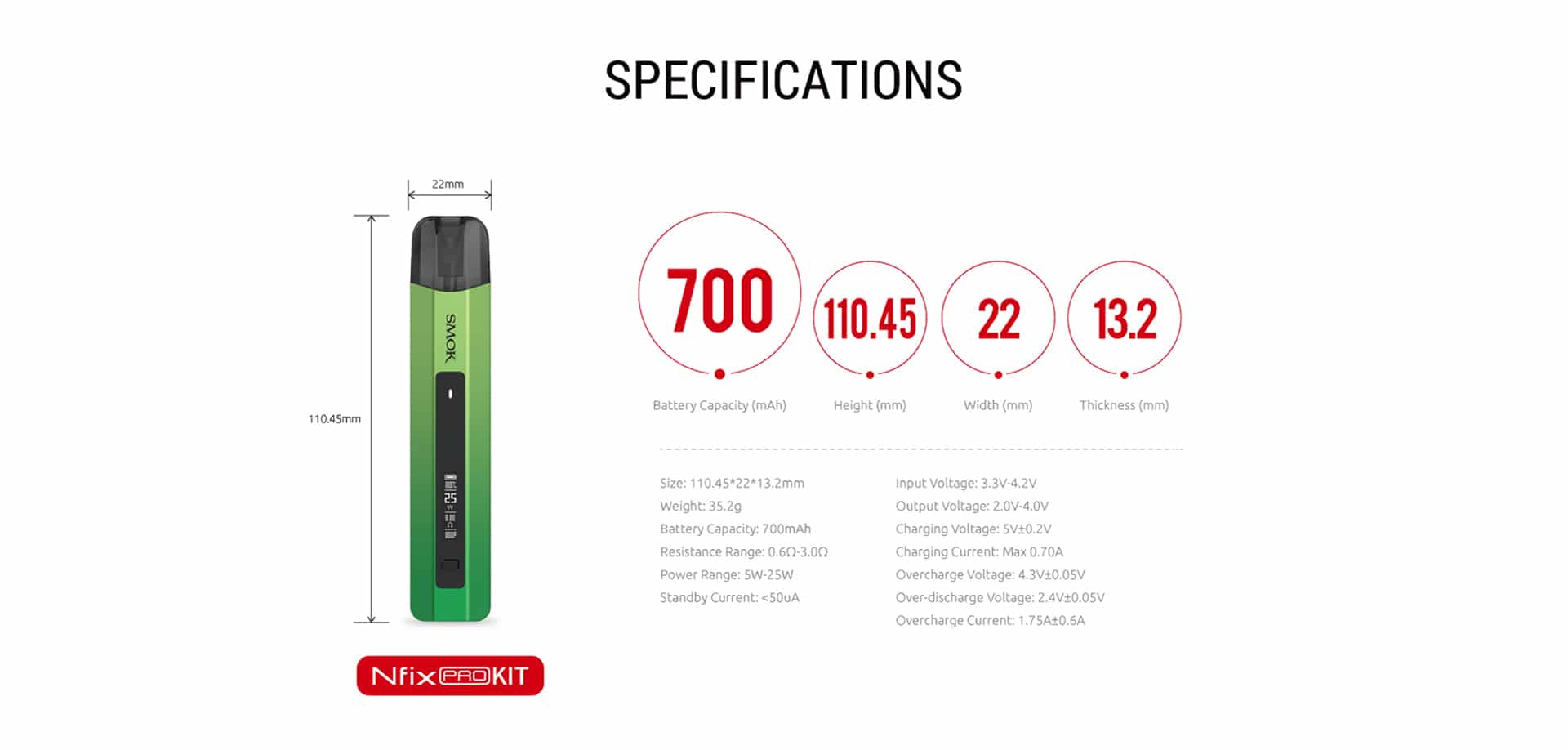 smoknfix pod kit specification
